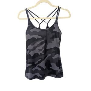 Old Navy Active Go Dry Camo Tank Built In Sports Bra Black Gray Women Size Small